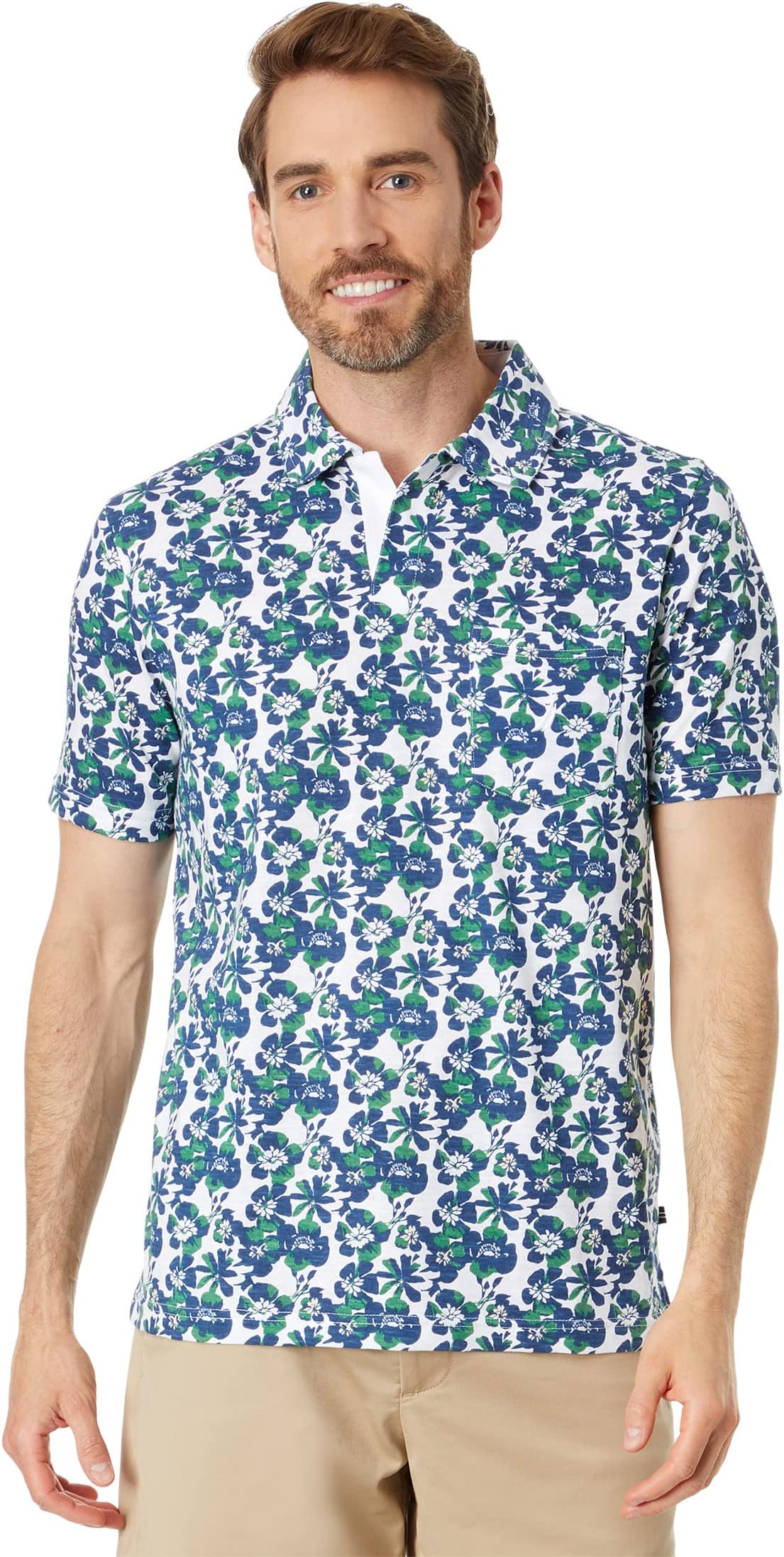 Рубашка-поло Sustainably Crafted Printed Polo Nautica, ярко-белый