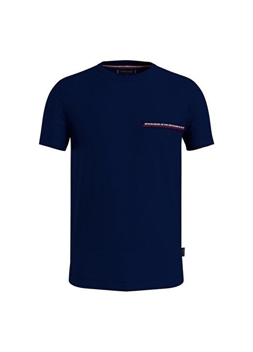 

Синяя мужская футболка с круглым вырезом Tommy Hilfiger, Синий
