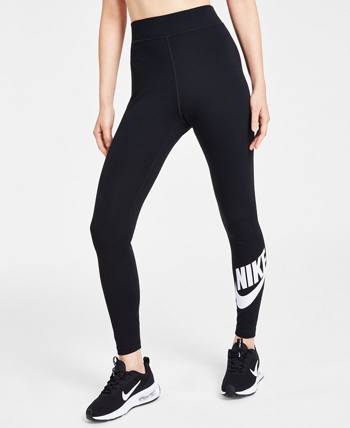 Женская спортивная одежда, классические леггинсы с высокой талией и рисунком Nike, черный
