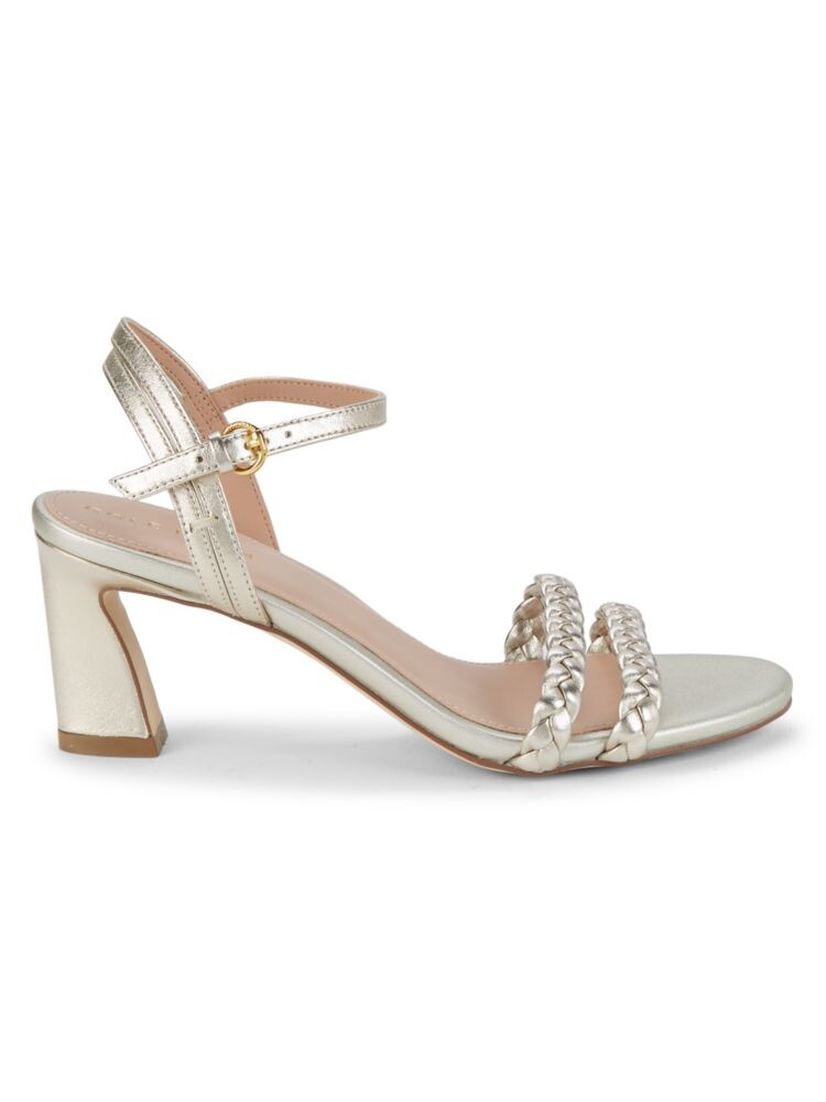 

Сандалии Alyse с плетеным ремешком на щиколотке и эффектом металлик Cole Haan, золото