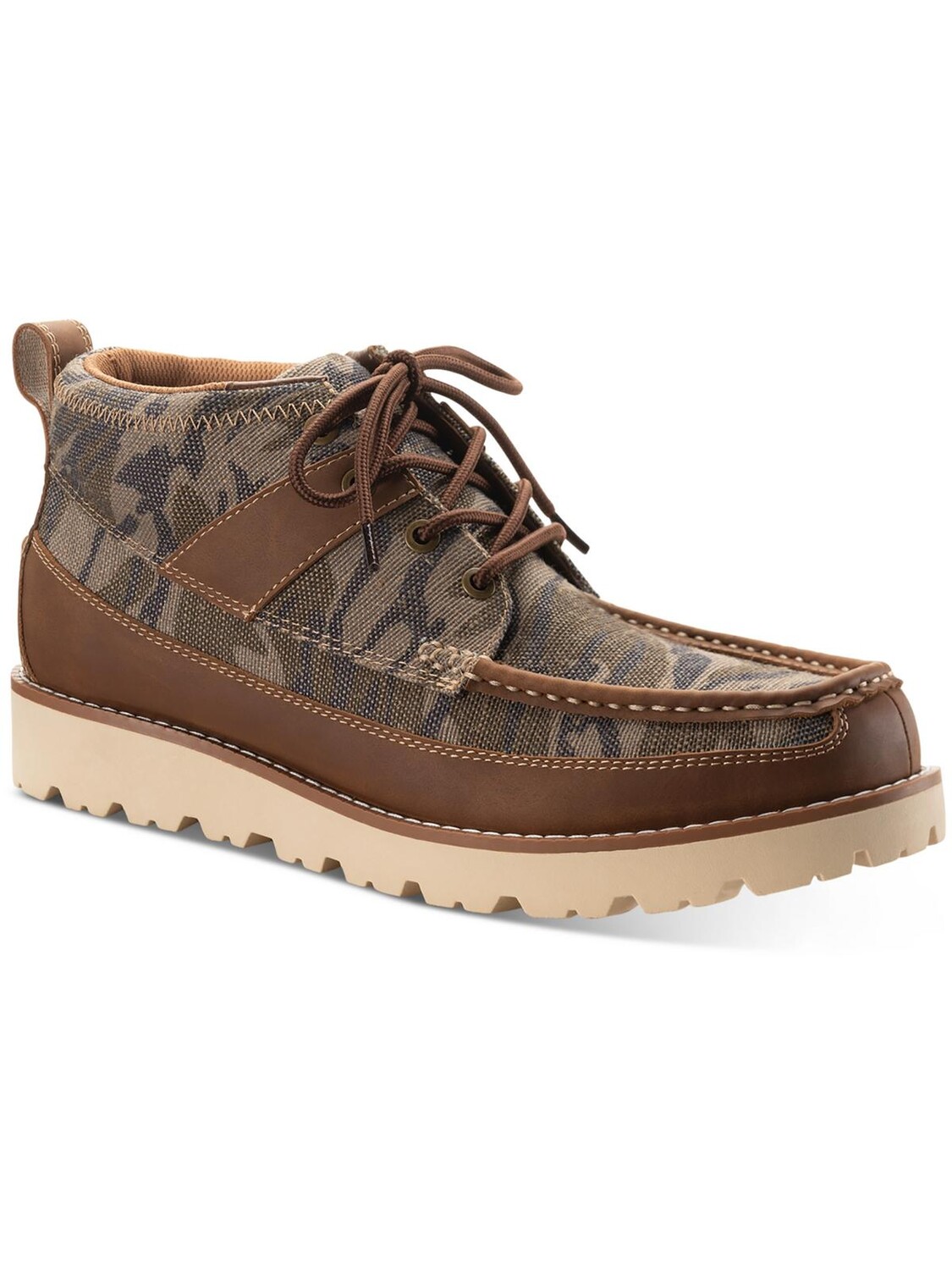 Мужские ботильоны Kohen на шнуровке и подошве с проушинами Sun + Stone, цвет Brown/Camo