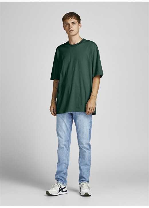 

Темно-зеленая мужская футболка с принтом Jack & Jones, Зеленый