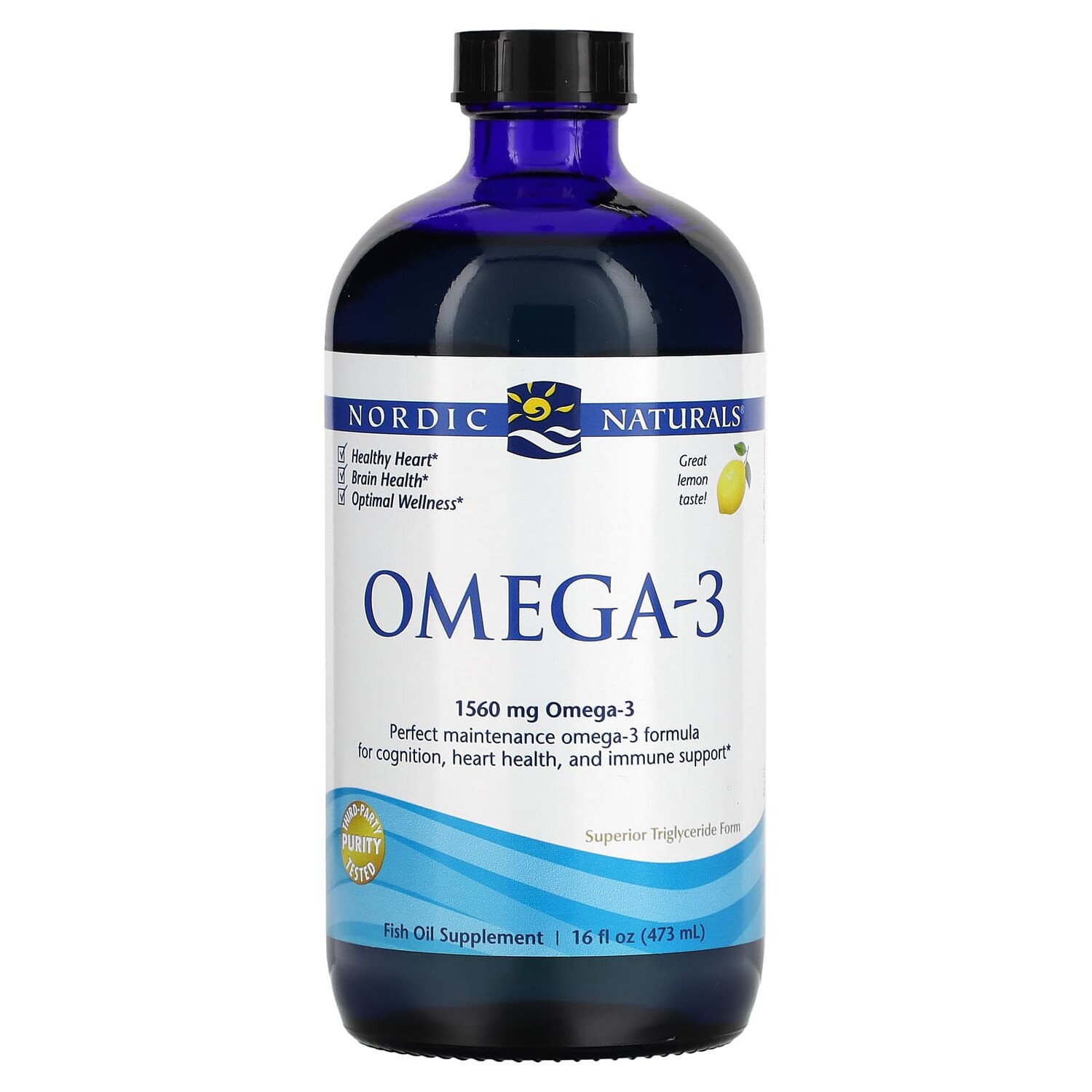 

Омега-3 со вкусом лимона, 1,560 мг, 473 мл (16 жидк. унций), Nordic Naturals