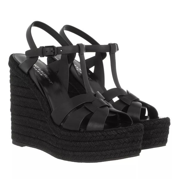 

Сандалии tribute wedge espadrilles Saint Laurent, черный