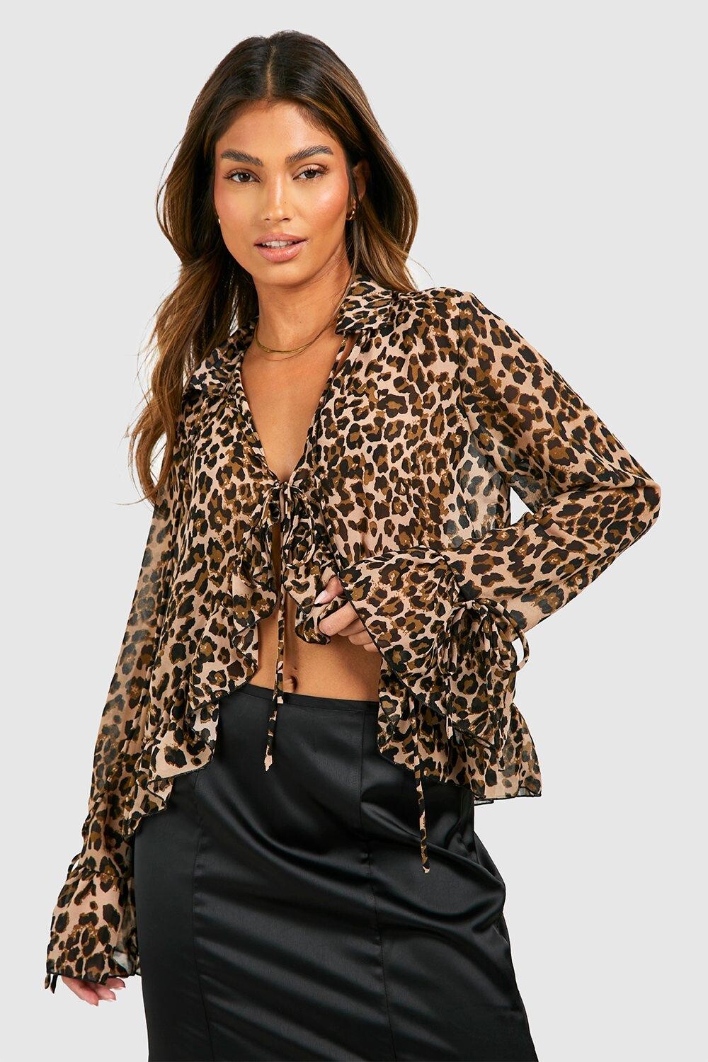 

Блузка с леопардовым брюком Boohoo, шоколадный