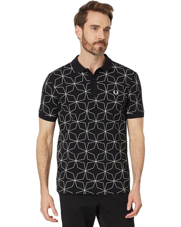 Поло Fred Perry Geometric FP, черный