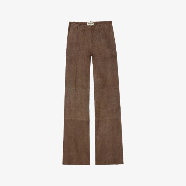 

Прямые замшевые брюки со средней посадкой Parfait Zadig&Voltaire, бронзовый
