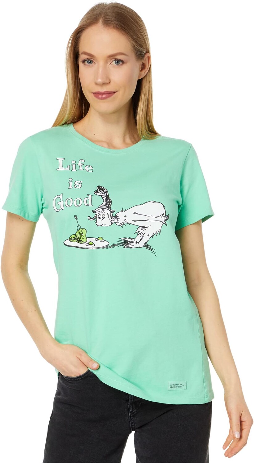 

Футболка Crusher с короткими рукавами и обложкой книги Green Eggs Life is Good, цвет Spearmint Green