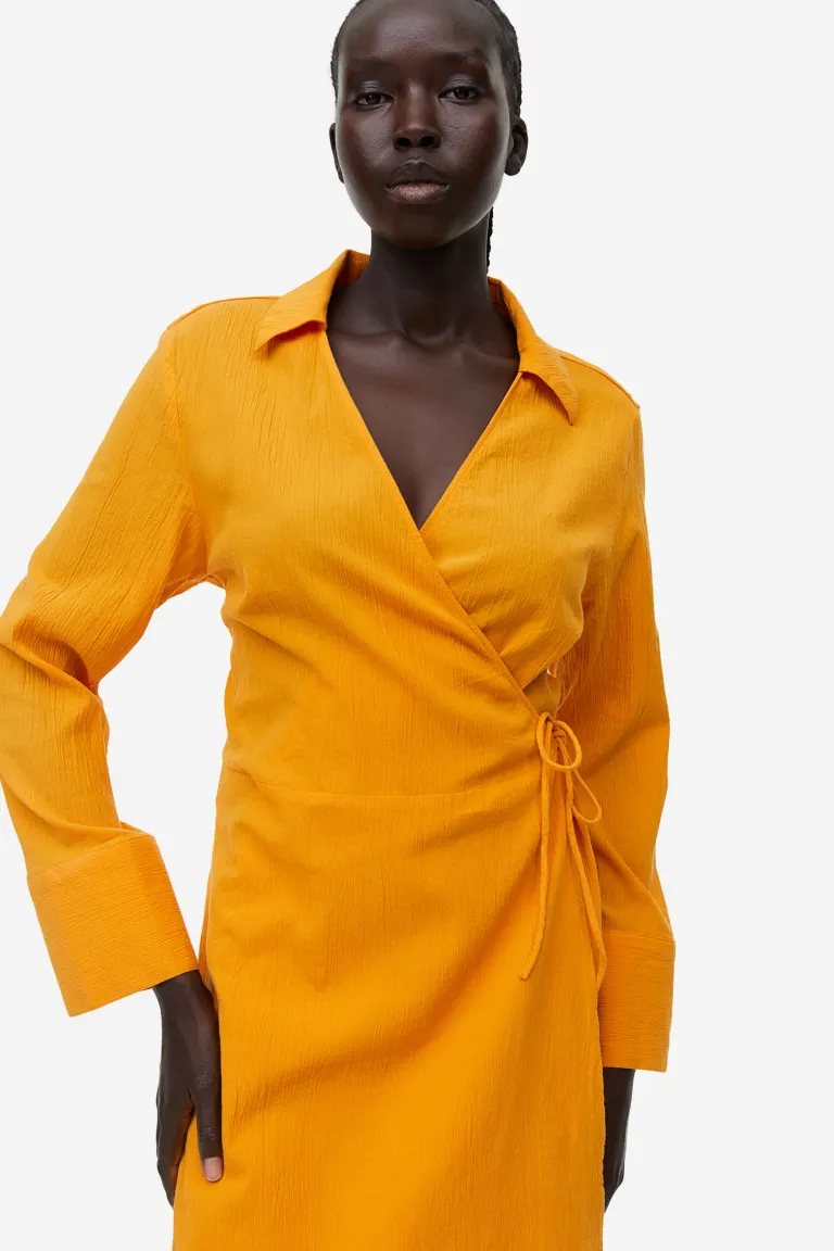 Платье-рубашка с переводом H&M, оранжевый платье рубашка с переводом h
