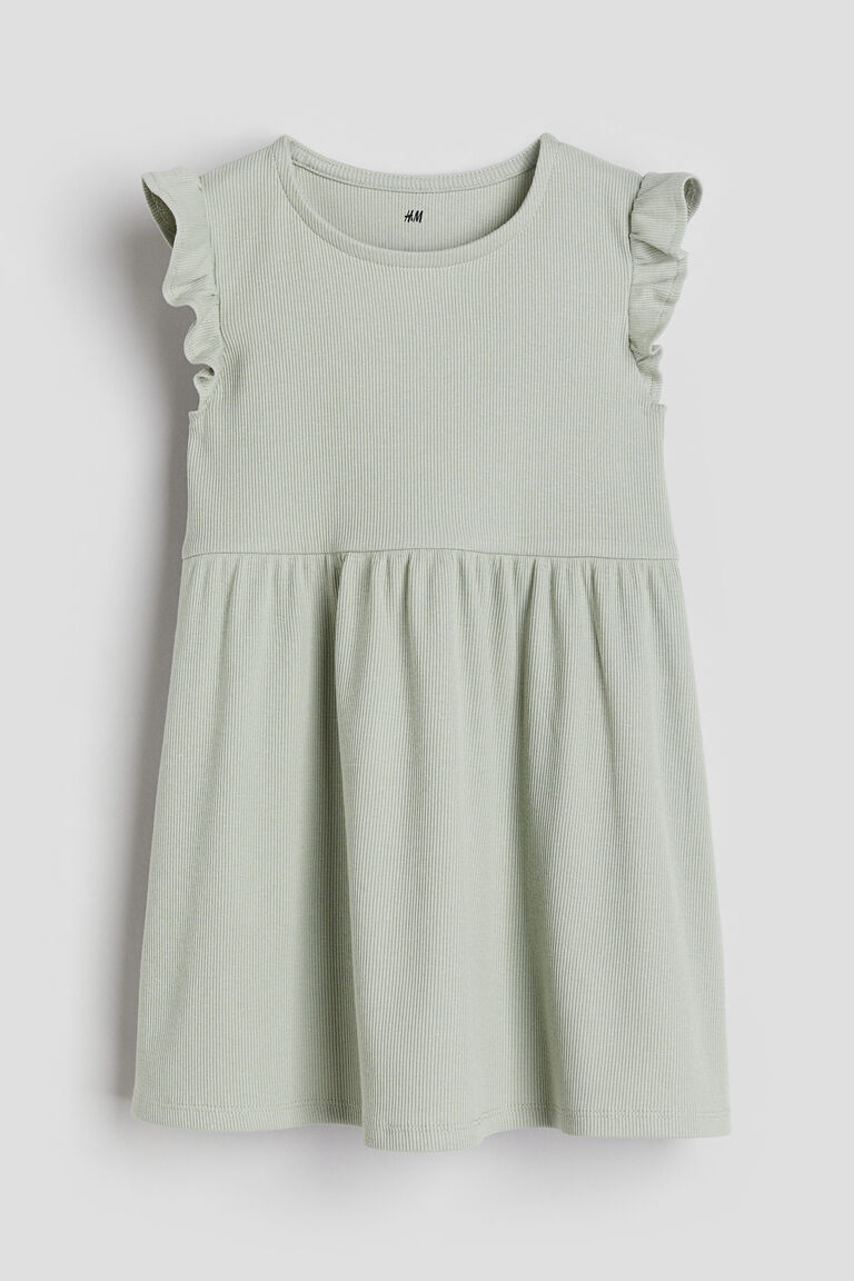 Платье из джерси в рубчик H&M, зеленый
