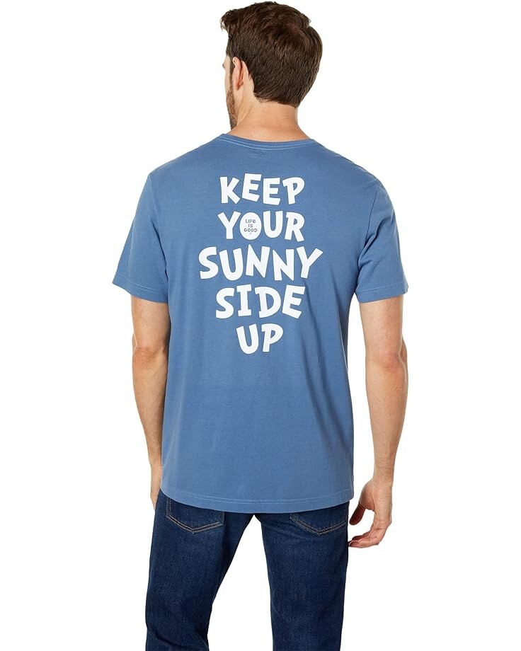 

Футболка Life is Good The Cat Sunny Side Up Tee, цвет Vintage Blue