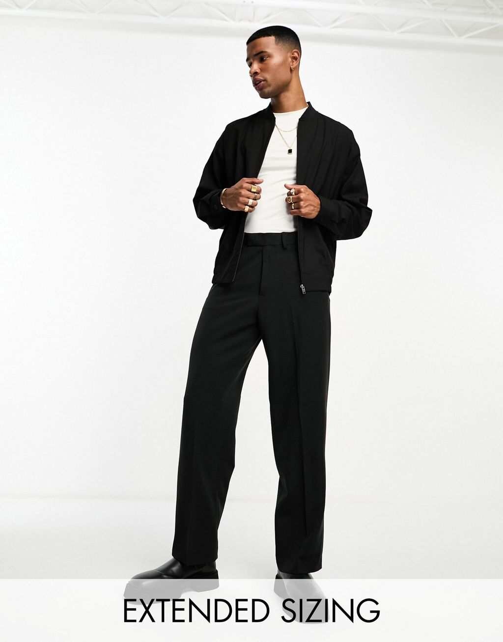 

Черные широкие брюки ASOS DESIGN, Черный