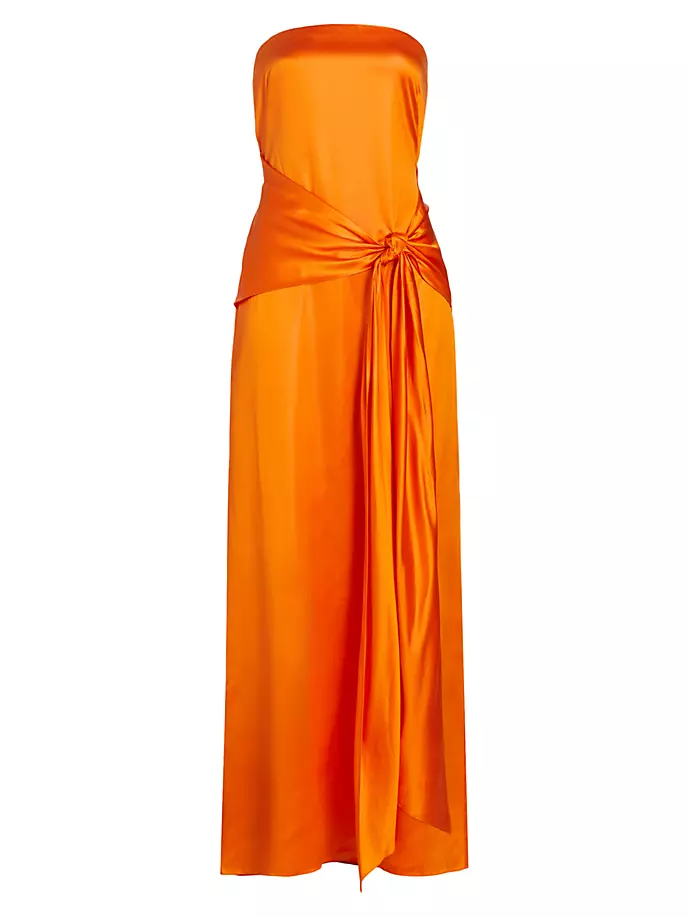 Атласное платье без бретелек Fia с поясом Simon Miller, цвет happy carrot