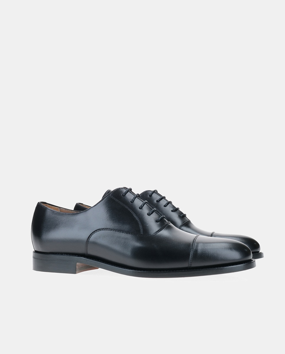 Мужские черные кожаные туфли на шнуровке в английском стиле с прямым носком Yanko, черный мужские черные кожаные туфли на шнуровке fluchos черный