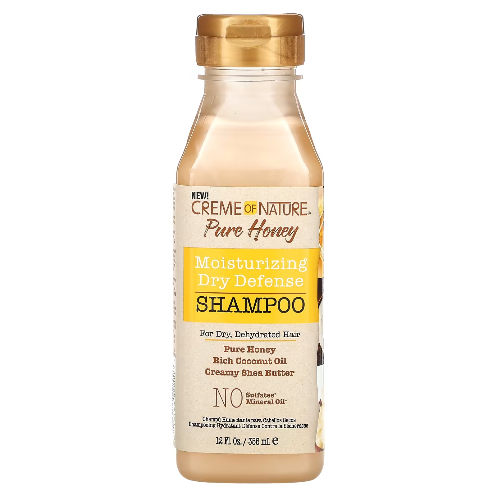 Creme Of Nature Pure Honey Увлажняющий сухой защитный шампунь для сухих обезвоженных волос, 12 жидких унций (355 мл) мусс для завивки волос creme of nature pure honey moisture