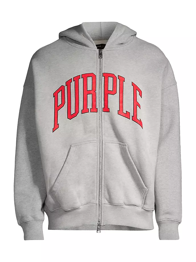 

Флисовая толстовка на молнии с логотипом Purple Brand, цвет heather