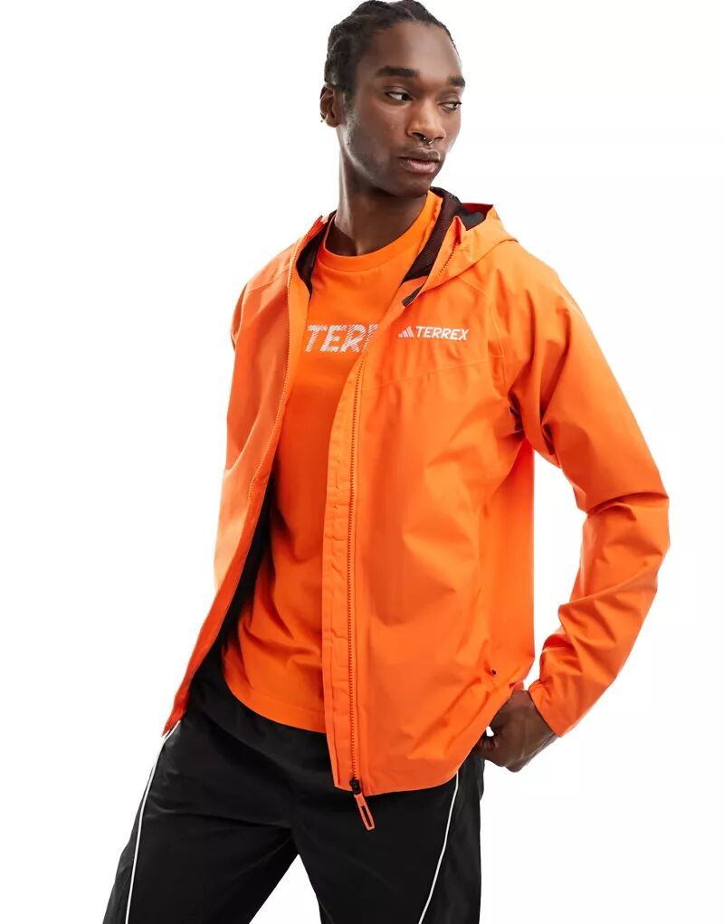 Оранжевая водоотталкивающая куртка adidas Terrex Outdoors adidas performance