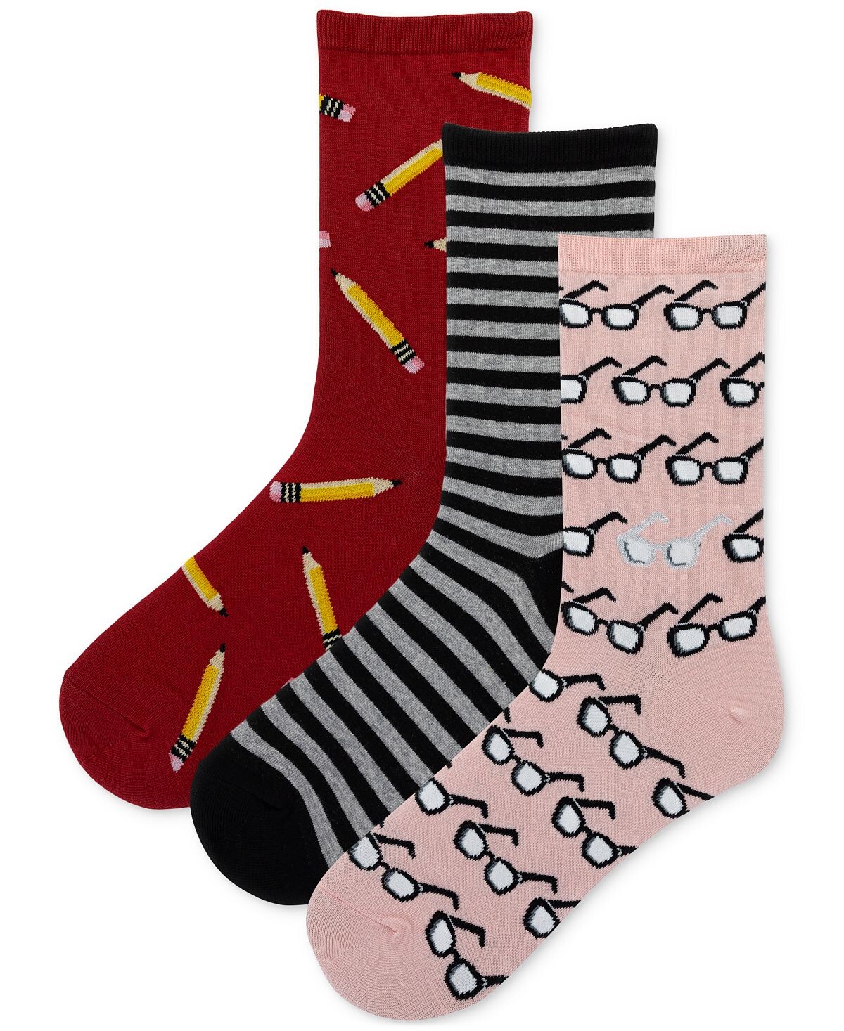 

Женские 3 шт. Носки с принтом для школьных принадлежностей Hot Sox
