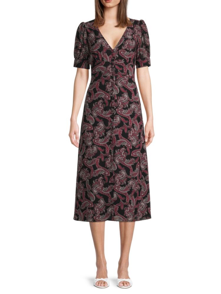 

Платье миди с узором пейсли Georgette Michael Michael Kors, цвет Pink Black