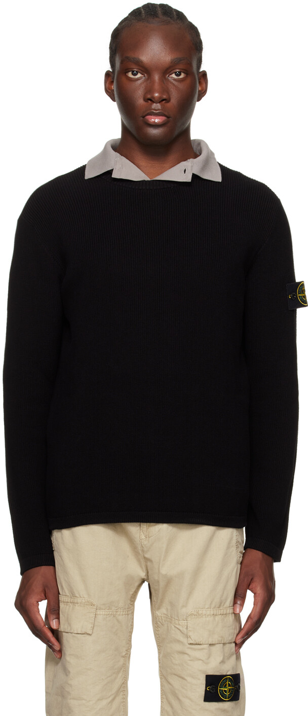 

Черный свитер с нашивками Stone Island, цвет Black