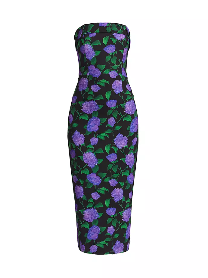 Платье из крепа без бретелек с цветочным принтом Isa Sachin & Babi, фиолетовый