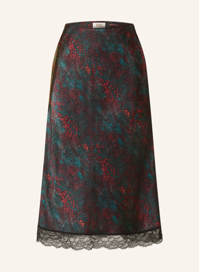 

Атласная юбка с кружевом Scotch & Soda, черный