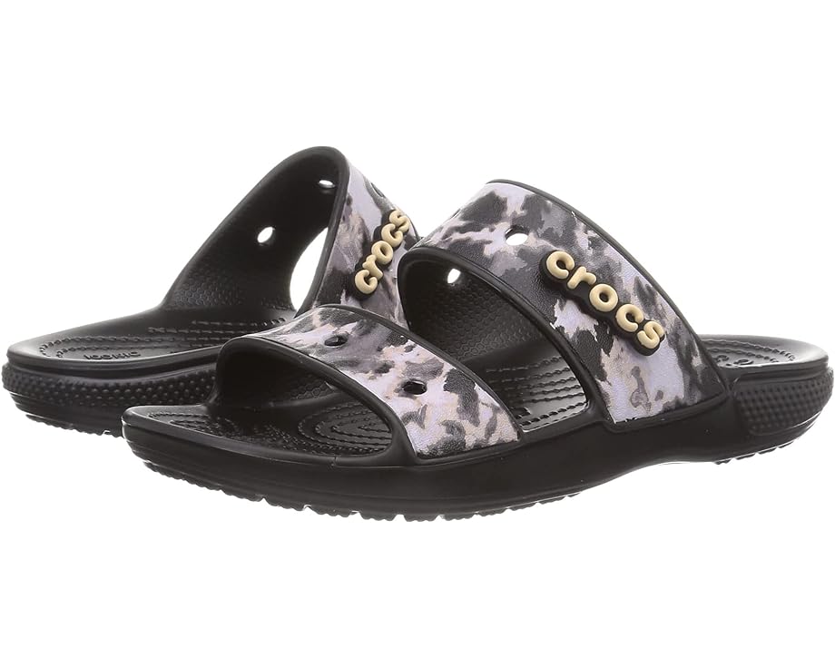 

Сандалии Crocs Classic Sandal - Tie-Dye Graphics, цвет Black/Bleach Tie-Dye