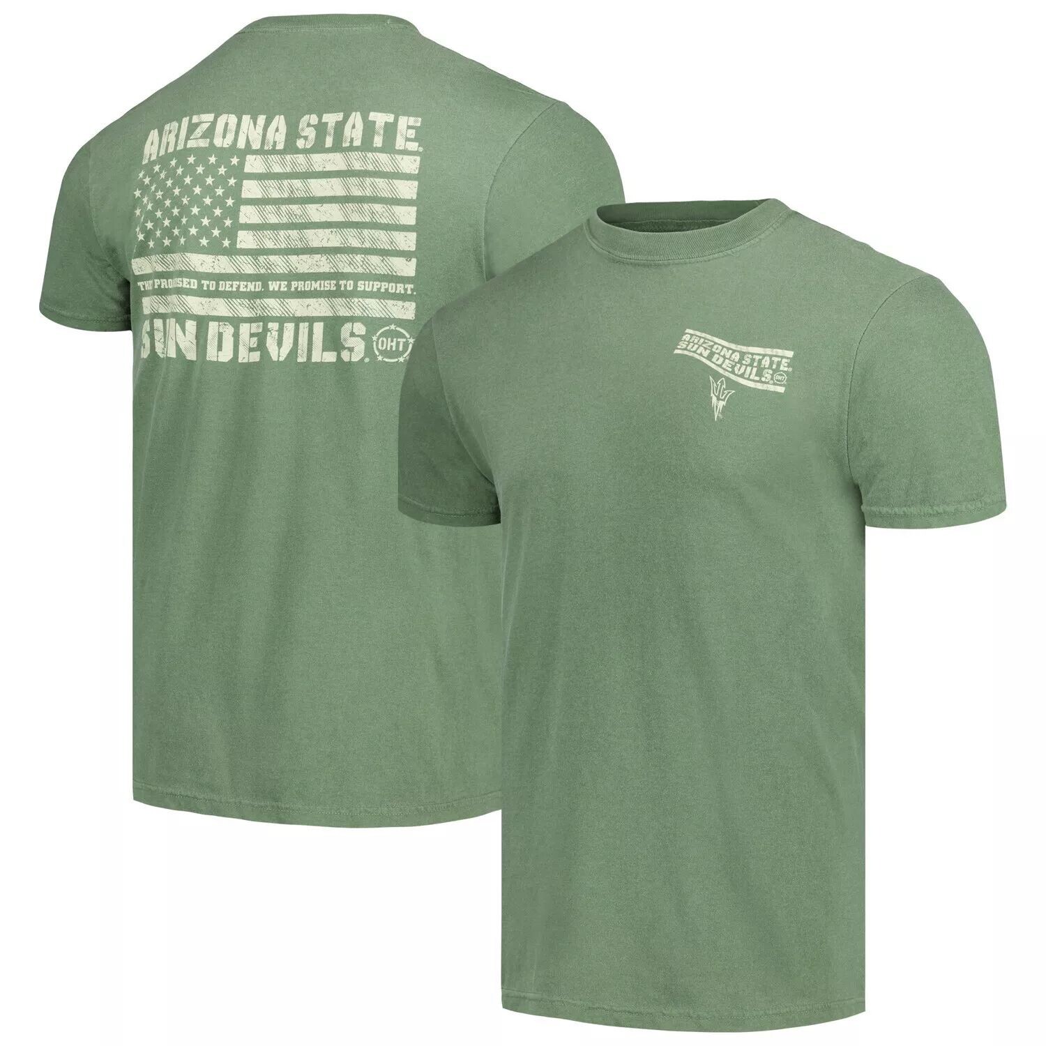 

Мужская оливковая футболка штата Аризона Sun Devils OHT Military Appreciation Comfort Colours, Зеленый