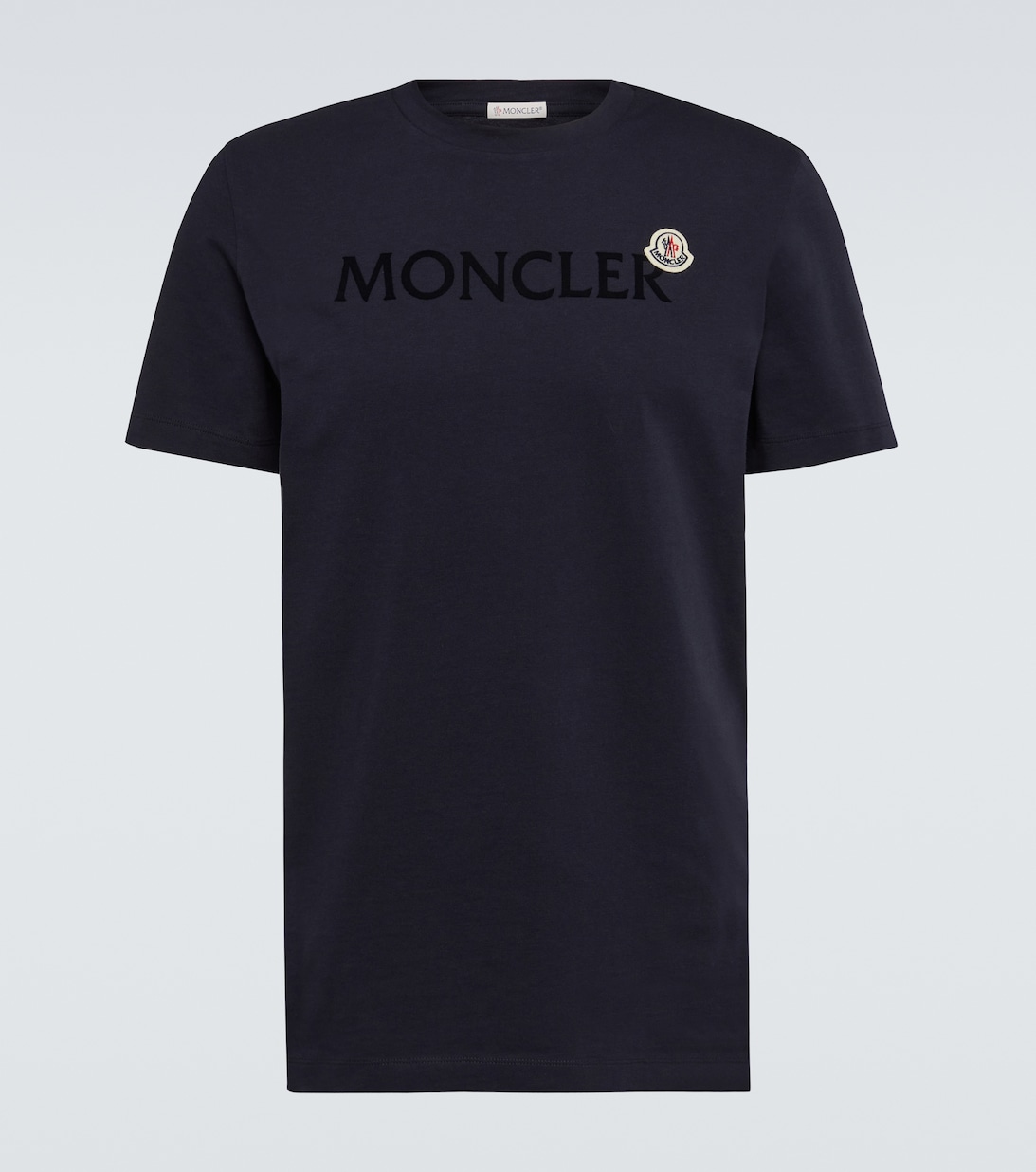 Футболка из хлопкового джерси с логотипом Moncler, синий футболка из хлопкового джерси с логотипом moncler черный