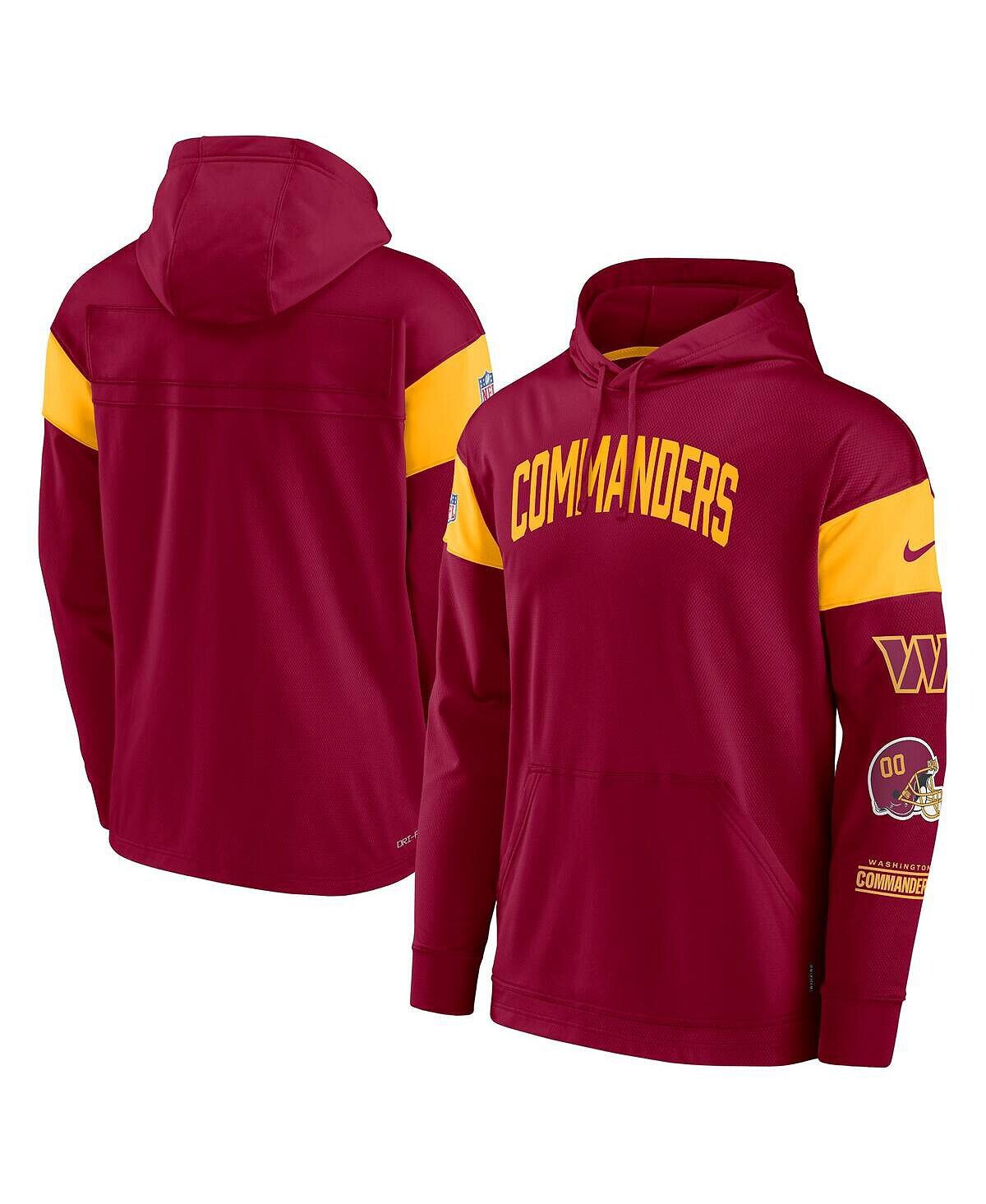

Мужской бордовый пуловер с капюшоном Washington Commanders Sideline Athletic Arch Jersey Performance Nike, Красный