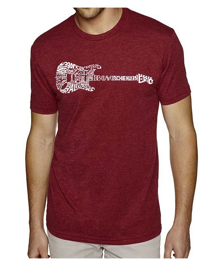 Мужская футболка премиум-класса Word Art — Rock Guitar Body Word Art LA Pop Art, красный