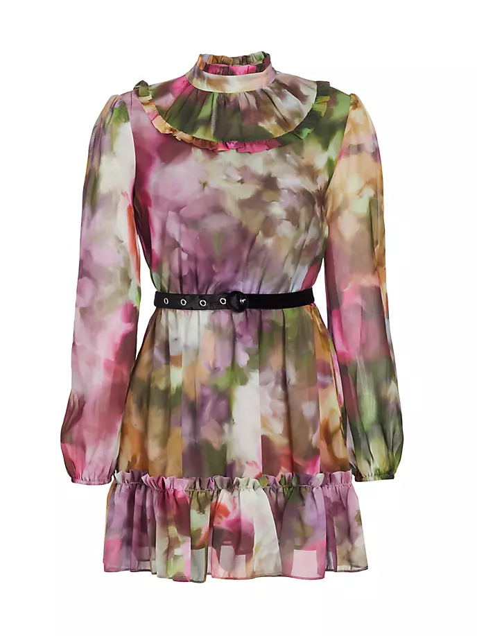 цена Мини-платье Alex с поясом и цветочным принтом Ldt, цвет portrait blooms