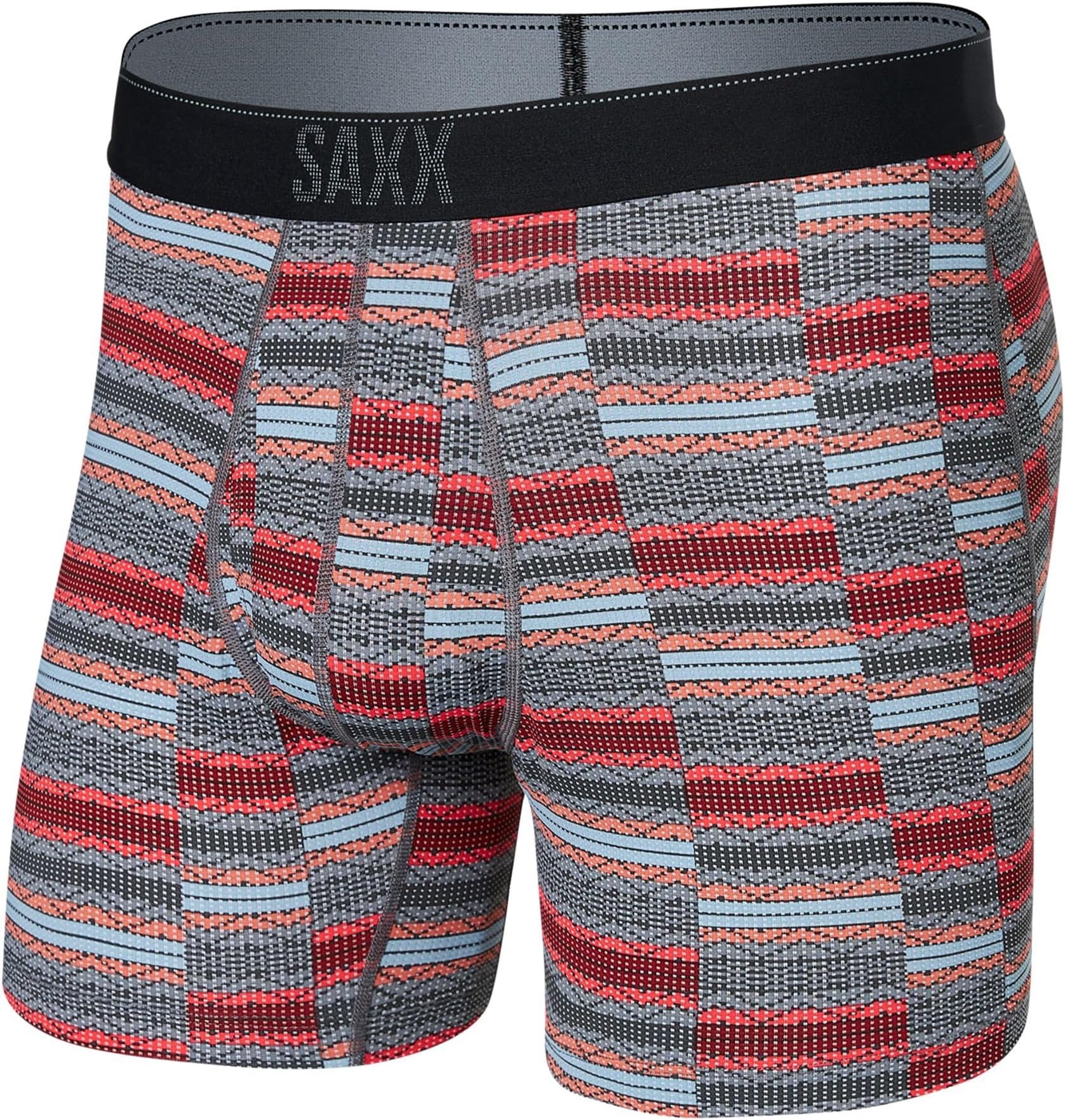 Трусы-боксеры из сетки Quest Quick Dry SAXX UNDERWEAR, цвет Asher Stripe/Red