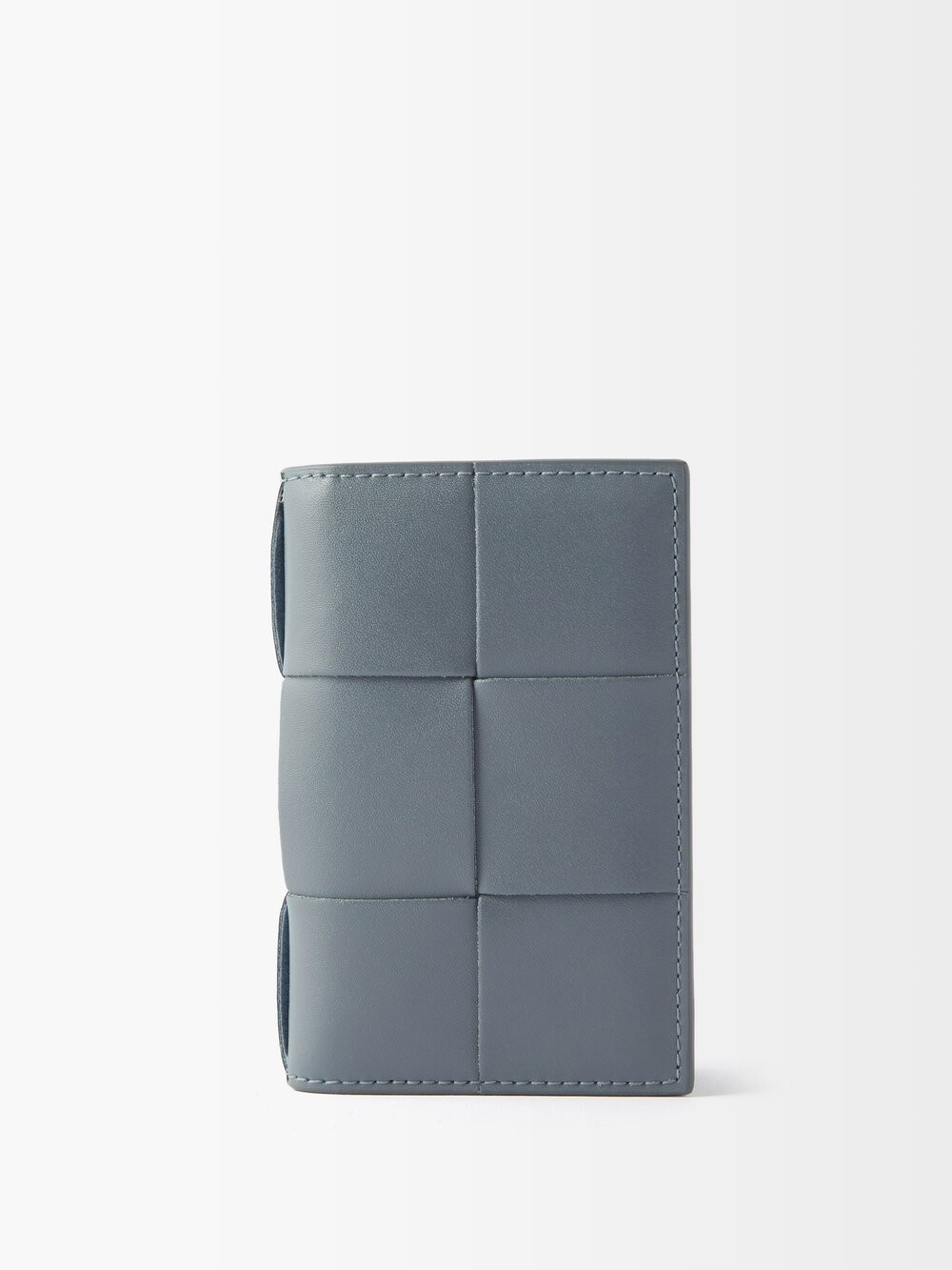 

Складной кошелек из кожи intrecciato Bottega Veneta, серый