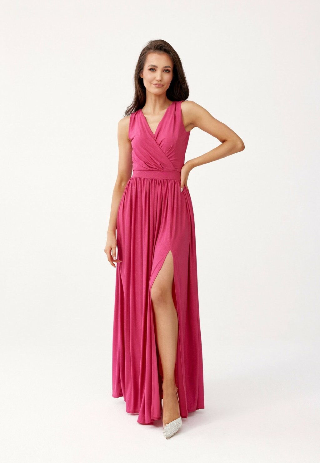 

Длинное платье Roco Fashion, розовый неон