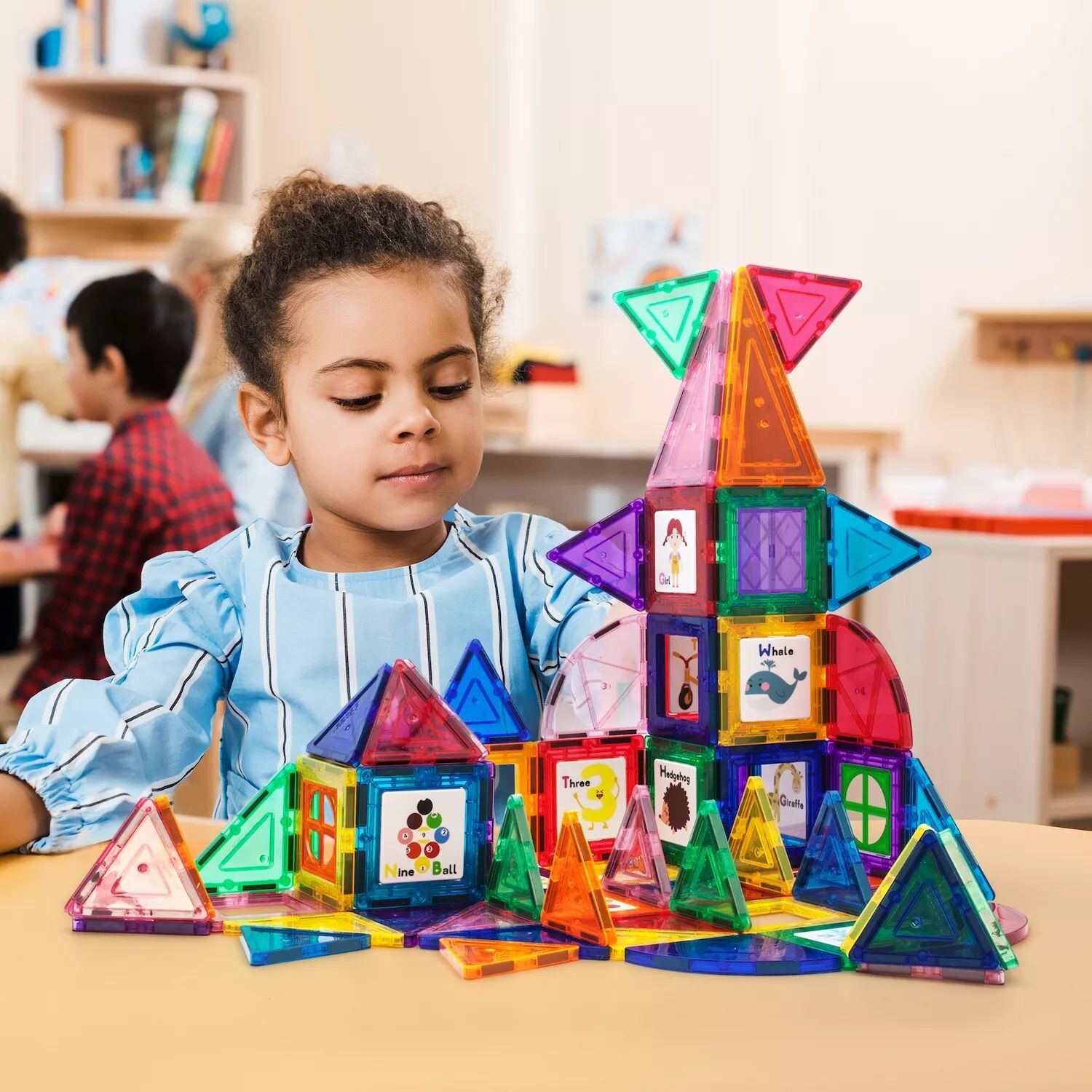 

PicassoTiles 102 шт. Набор обучающих магнитных строительных плиток Picassotiles
