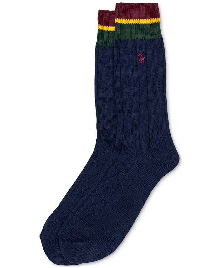 

Мужские носки с полосками и манжетами Polo Ralph Lauren, синий