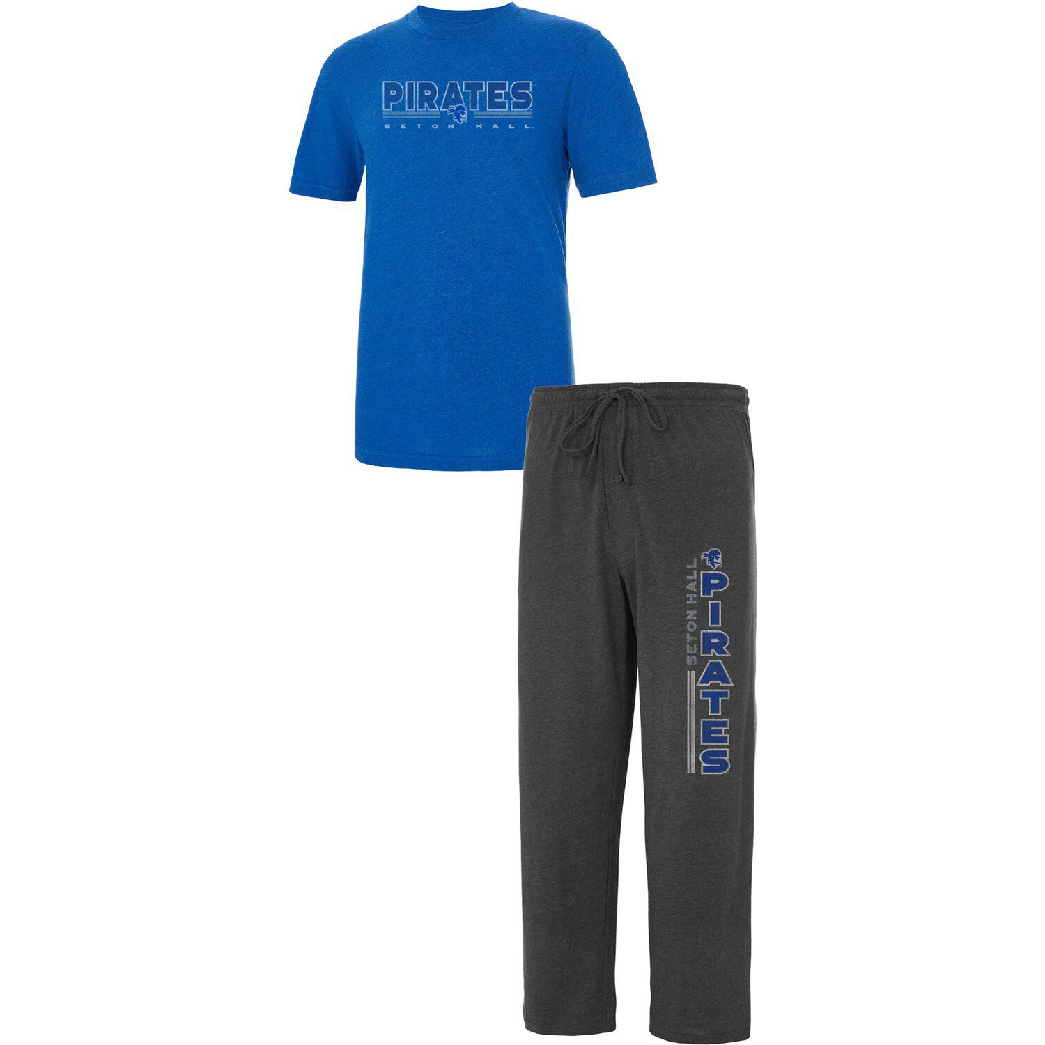 Мужская спортивная футболка с принтом «Concepts», темно-серый/синий Seton Hall Pirates Meter, комплект для сна и брюки colosseum женская толстовка seton hall seton hall pirates royal seton hall