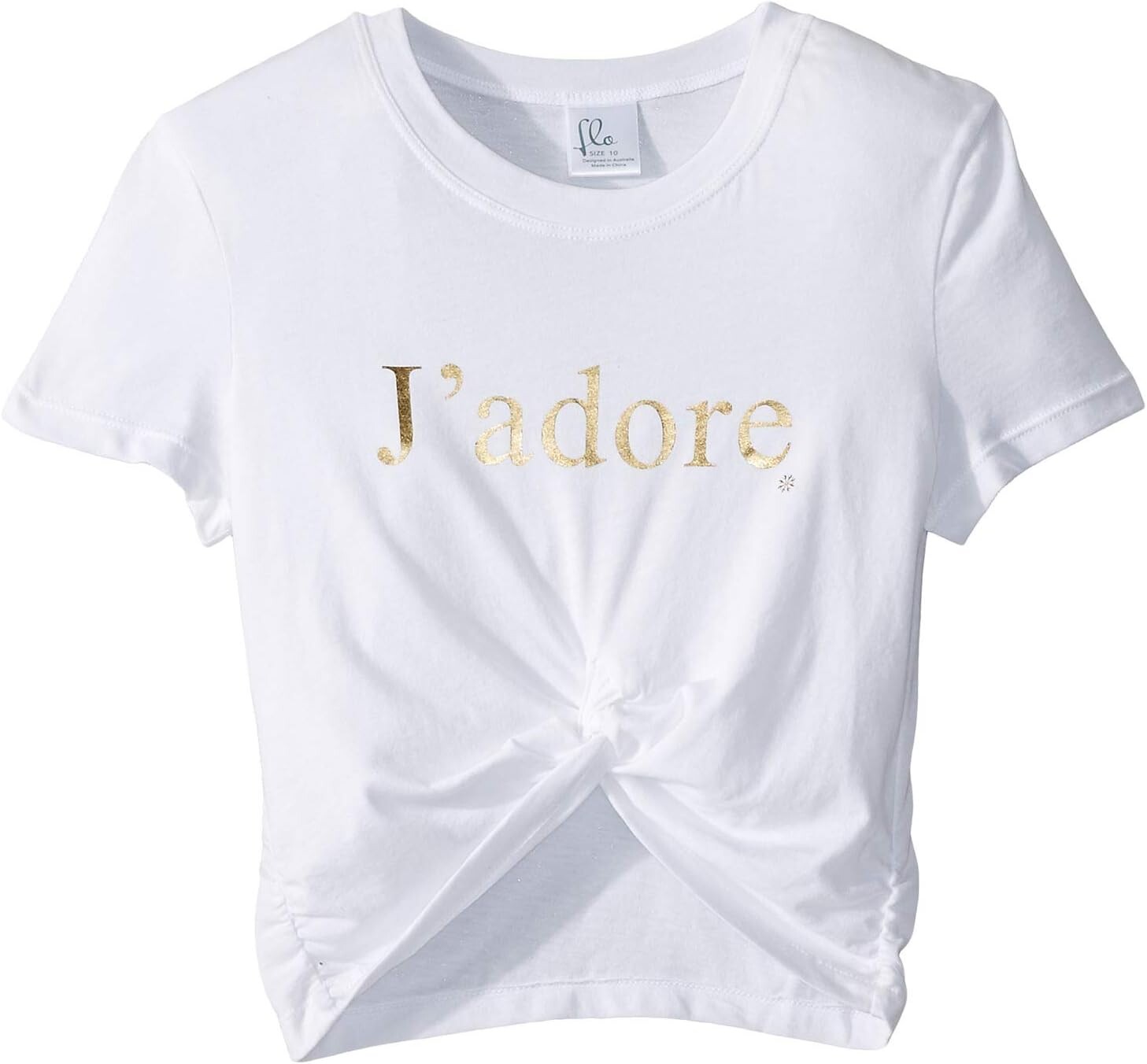 

Футболка Flo Active Mock Tie Crop Tee, цвет White/J'Adore Dance