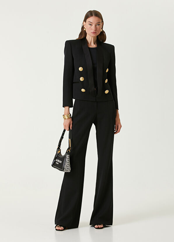 

Шерстяные брюки Balmain, черный