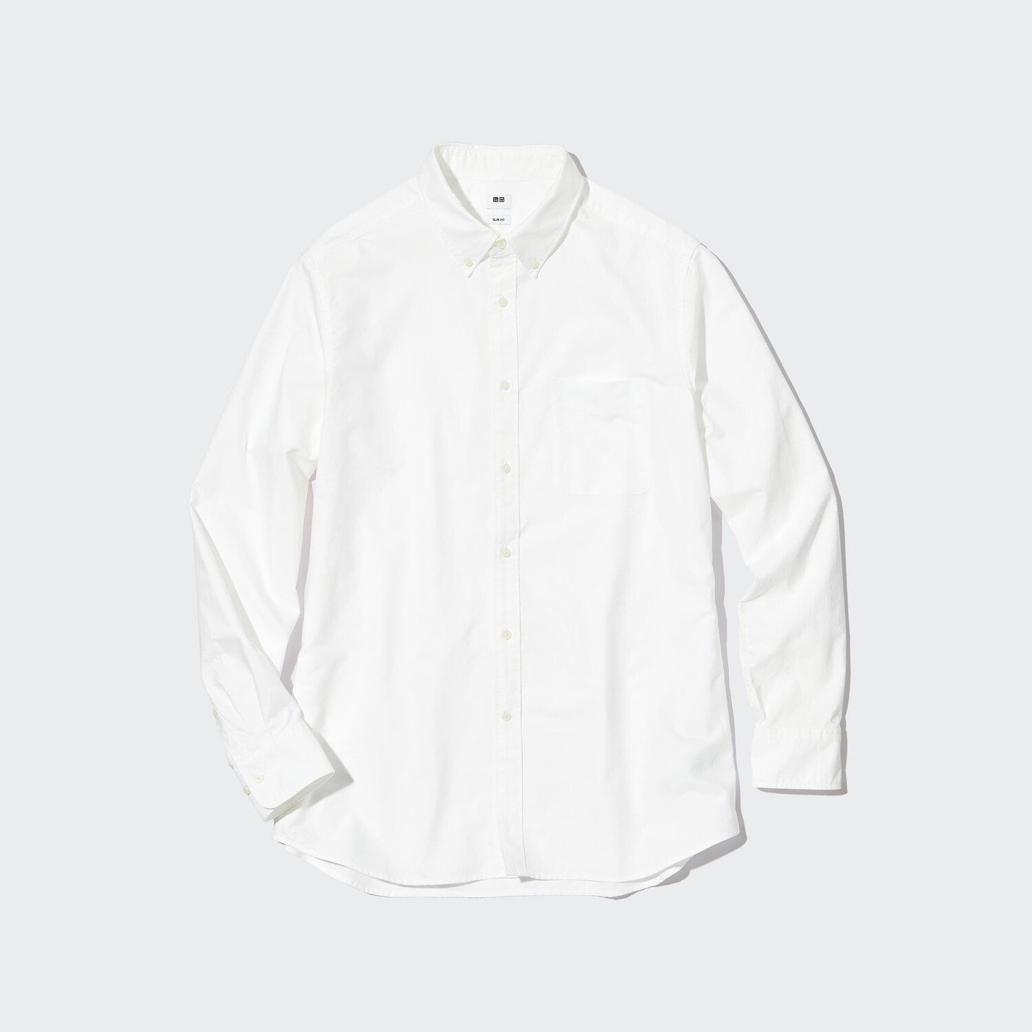 

Рубашка UNIQLO Oxford прямого кроя с воротником на пуговицах, молочный