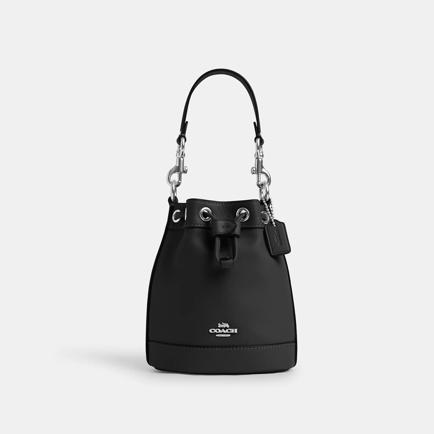 

Миниатюрная сумка-ведро Coach Outlet, цвет Silver/Black