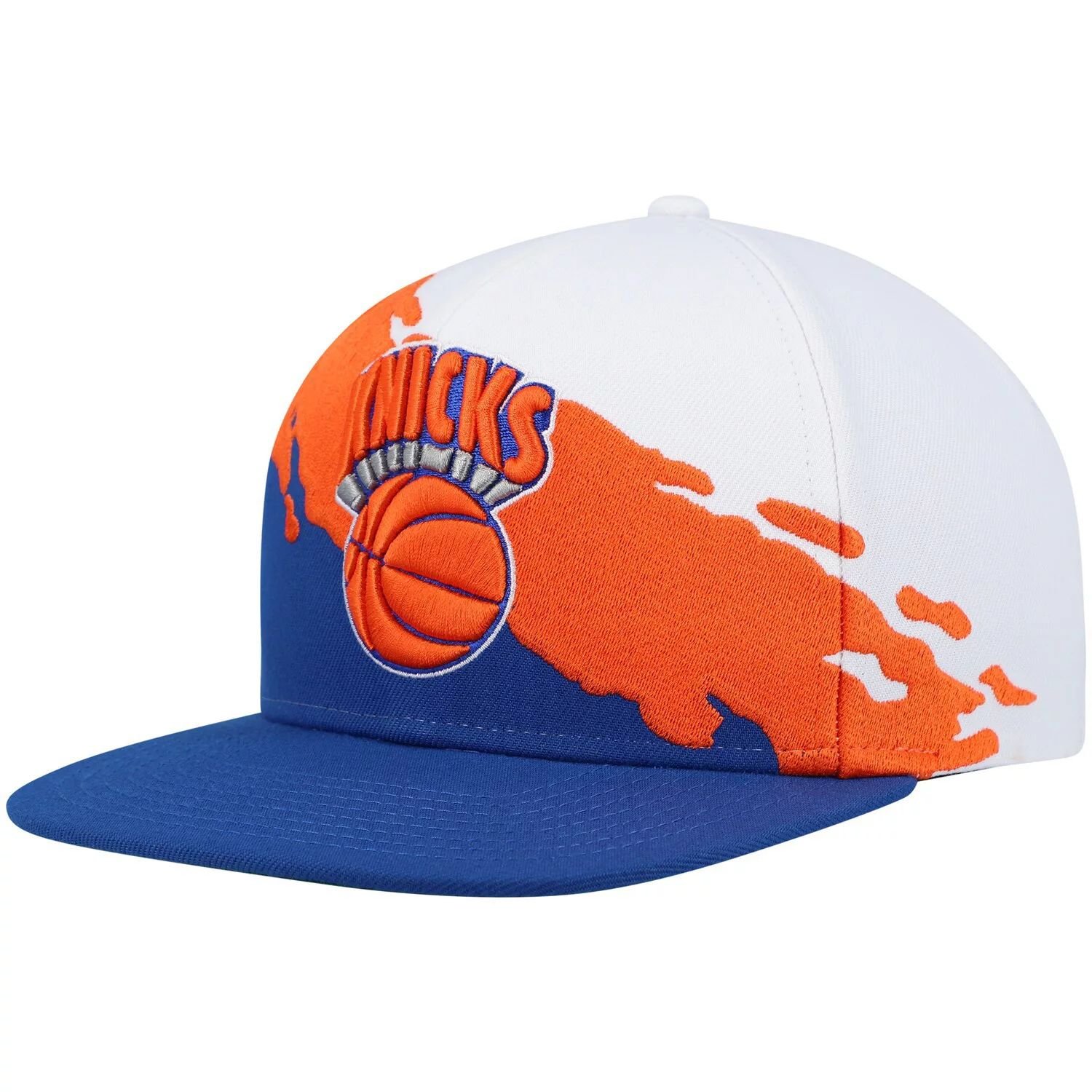 

Мужская кепка Mitchell & Ness белого/синего цвета New York Knicks Hardwood Classics с кистью Snapback