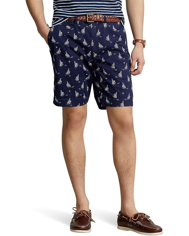 

Шорты Polo Ralph Lauren 9" Classic Stretch Chino Shorts, цвет Newport Navy/Guide Cream Ship
