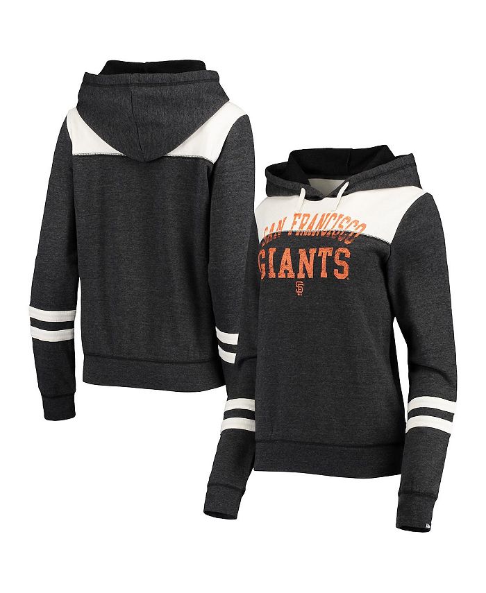 

Женский черно-белый пуловер с капюшоном San Francisco Giants Colorblock Tri-Blend с принтом меланжевого цвета New Era, цвет Heathered Black, White