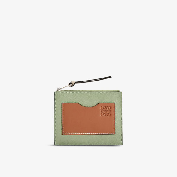 

Кожаный футляр для монет и карточек на шесть карт Loewe, цвет rosemary/tan