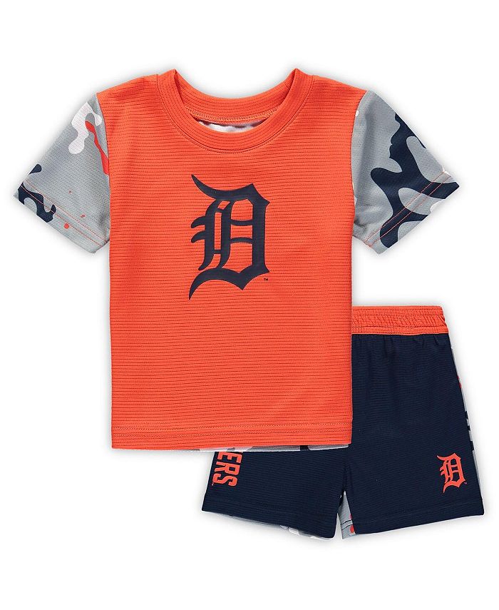 Оранжевый, темно-синий комплект из футболки и шорт Detroit Tigers Pinch Hitter для новорожденных Outerstuff, оранжевый