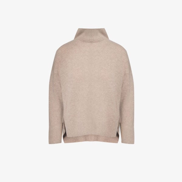 

Кашемировый вязаный джемпер Leonara с высоким воротником 360 Cashmere, цвет toast