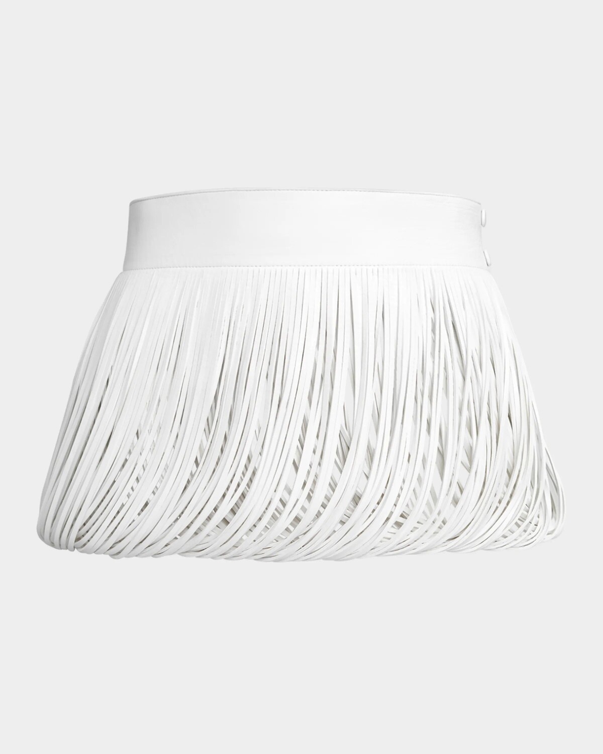 

Кожаный ремень для юбки с открытой бахромой Alaia, цвет Blanc Nacre