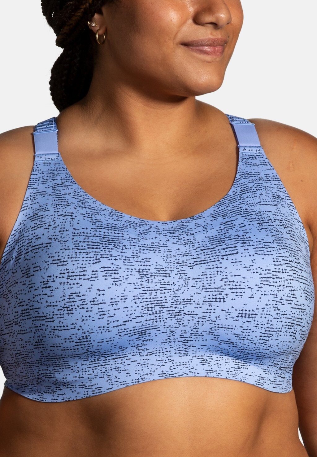 

Спортивный бюстгальтер с сильной поддержкой DARE RACERBACK 2.0 Brooks, цвет blue lavender terrain print